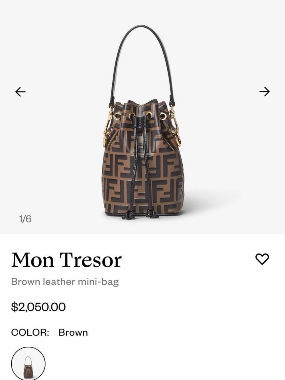 Fendi Brown & Black FF Logo Bucket Crossbody - Picture 4 of 4